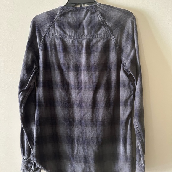 NWOT Your Neighbors Alro Collarless Plaid Button Down - Picture 5 of 6